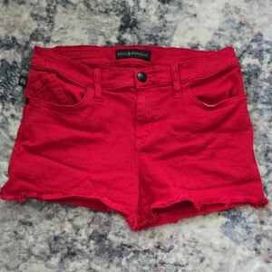 Rock & Republic Red Denim Jean Shorts Freyed Summer Style, Size 8